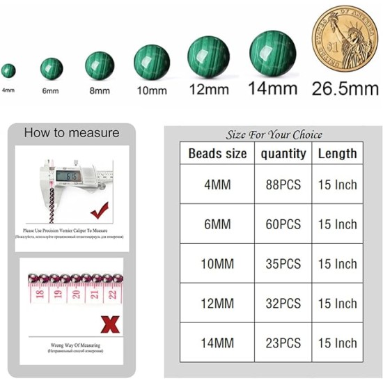 36pcs 10mm Blue Malachite Beads Energy* Beads for DIY Jewelry Bracelet Necklace Making For Jewelry Making 38.1cm