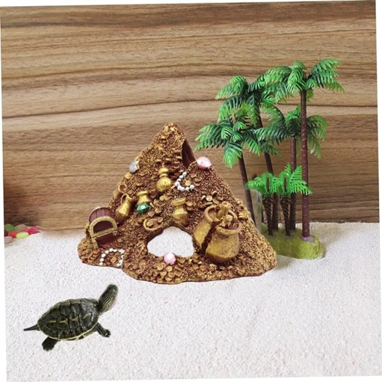 Real Jewelry Tower Decoration Pipe Decoration Reptile Decoration Resin Crafts Lingerie Fish Hidden Shelter Fish Tank Underwater Landscape Decoration Resin Craft Gold Gems